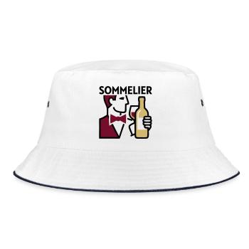 Sommelier Weinprobe Wappen - Bucket Hat - Weiß/Navy - Vorne