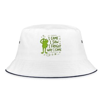 Frosch - I came I saw I frogot why I came - Bucket Hat - Weiß/Navy - Vorne