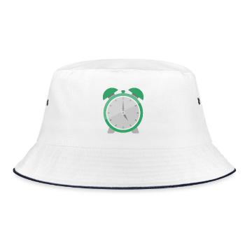 Wecker - Bucket Hat - Weiß/Navy - Vorne