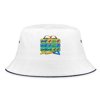 Binomische Formeln – Mathe Geek Design - Bucket Hat - Weiß/Navy - Vorne