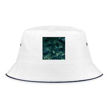 Texturierte Smaragd-Schuppe - Bucket Hat - Weiß/Navy - Vorne