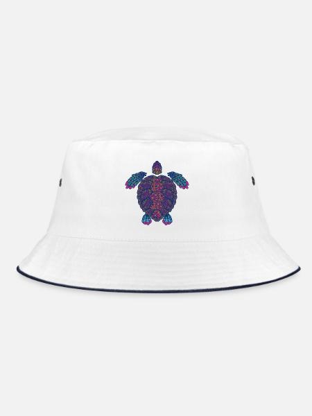 Alebrije-Schildkröte - Bucket Hat - Weiß/Navy