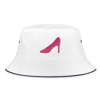 Rosa High Heels - Bucket Hat - Weiß/Navy - Vorne