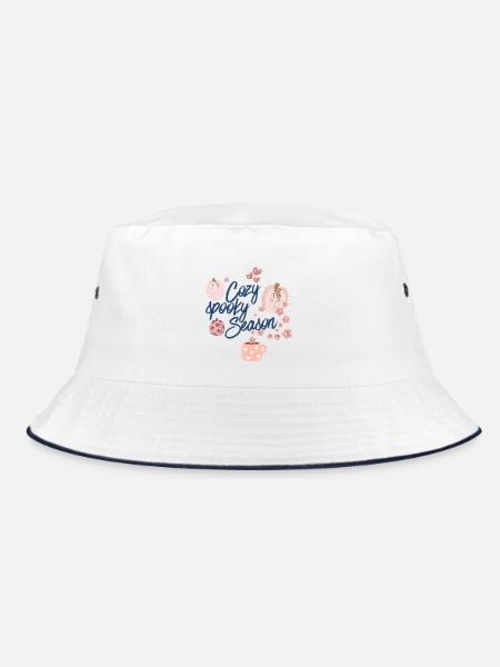Pastell Cozy Gruselzeit - Bucket Hat - Weiß/Navy