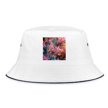 Unterwasser-mehrfarbiges Riff - Bucket Hat - Weiß/Navy - Vorne
