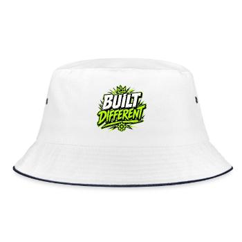 Built different - Bucket Hat - Weiß/Navy - Vorne