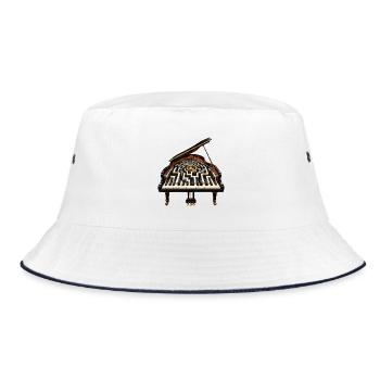 Labyrinth Klaviermusikkunst - Bucket Hat - Weiß/Navy - Vorne