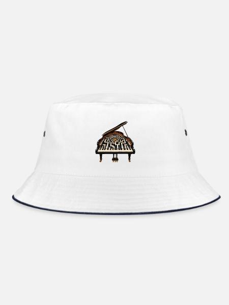 Labyrinth Klaviermusikkunst - Bucket Hat - Weiß/Navy
