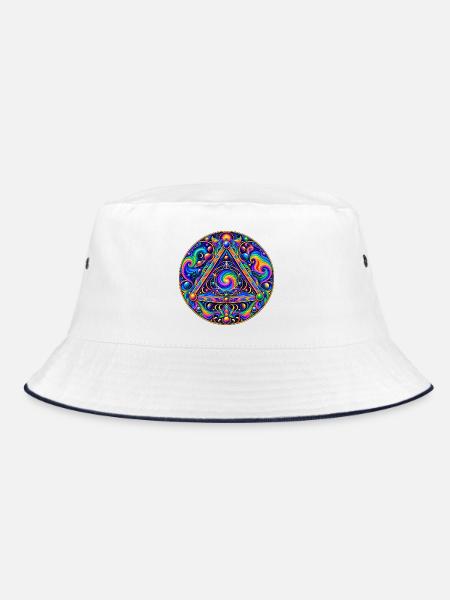 Trigon - Bucket Hat - Weiß/Navy