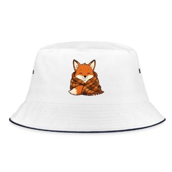 fuchs-decke - Bucket Hat - Weiß/Navy - Vorne
