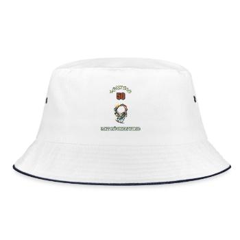 Fünfzig mit Rückenwind - Bucket Hat - Weiß/Navy - Vorne