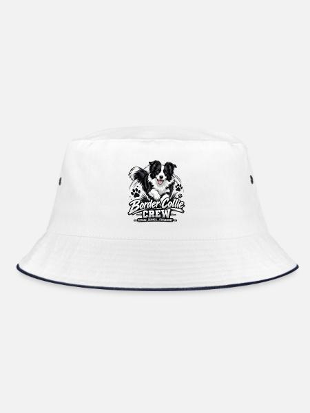 Border Collie Crew – Geschenk für Hundefans - Bucket Hat - Weiß/Navy