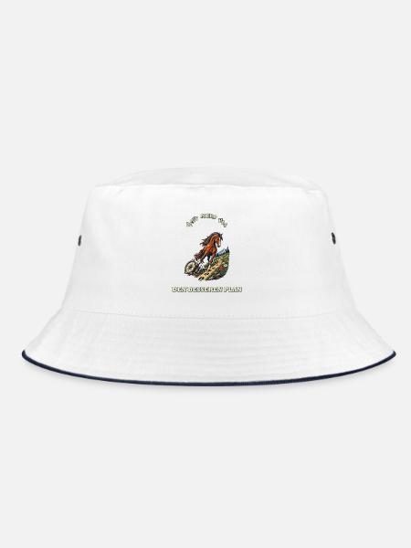 Mein Pferd hat den besseren Plan - Bucket Hat - Weiß/Navy