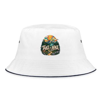 Vintage Take a Hike Mountain Adventure T-Shirt-Kunst - Bucket Hat - Weiß/Navy - Vorne