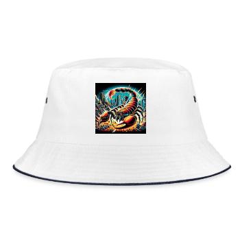 Scorpion Apocalypse - Bucket Hat - Weiß/Navy - Vorne