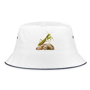 Gottesanbeterin - Bucket Hat - Weiß/Navy - Vorne