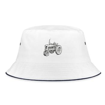 Traktor / Traktor / Traktor - Bucket Hat - Weiß/Navy - Vorne