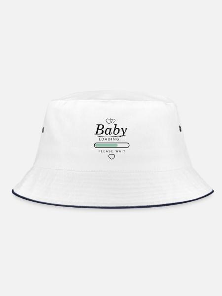 Baby Loading Minimal – Schwangerschaft - Bucket Hat - Weiß/Navy