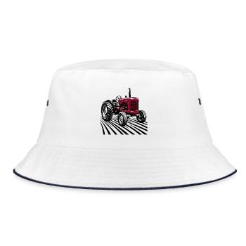 Traktor / Traktor / Traktor - Bucket Hat - Weiß/Navy - Vorne