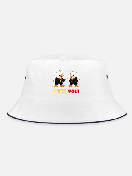 Duck You - Bucket Hat - Weiß/Navy