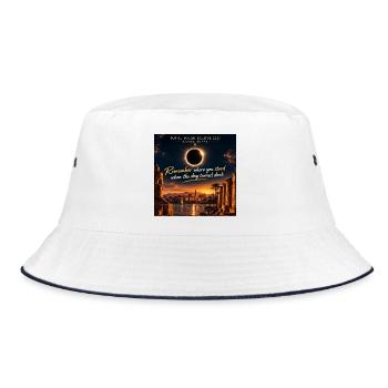 Solar Eclipse Luxor 2027 - Bucket Hat - Weiß/Navy - Vorne
