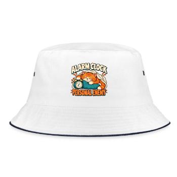 Wecker - Bucket Hat - Weiß/Navy - Vorne