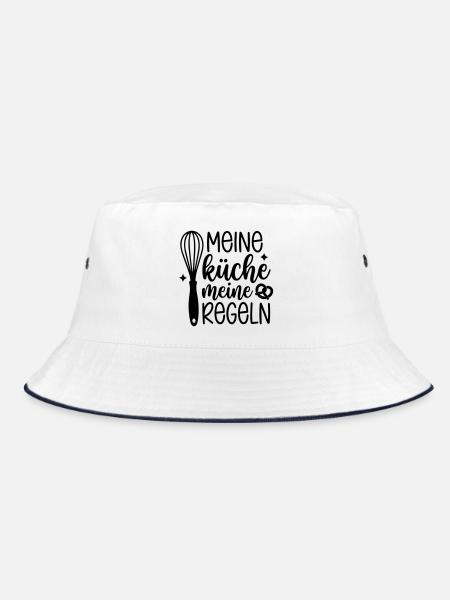 Meine Küche – Meine Regeln | Lustiger Koch Spruch - Bucket Hat - Weiß/Navy