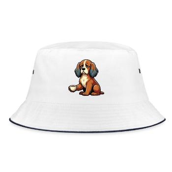 Cocker Spaniel Cockerhund Cocker Spaniel Besitzer - Bucket Hat - Weiß/Navy - Vorne