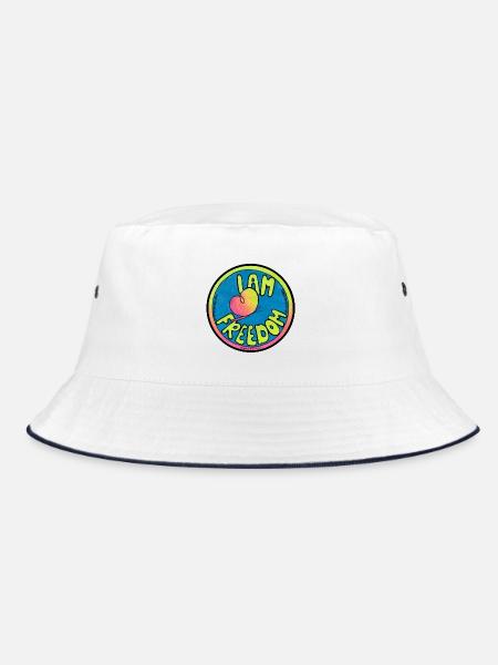 ICH BIN FREIHEIT - Bucket Hat - Weiß/Navy