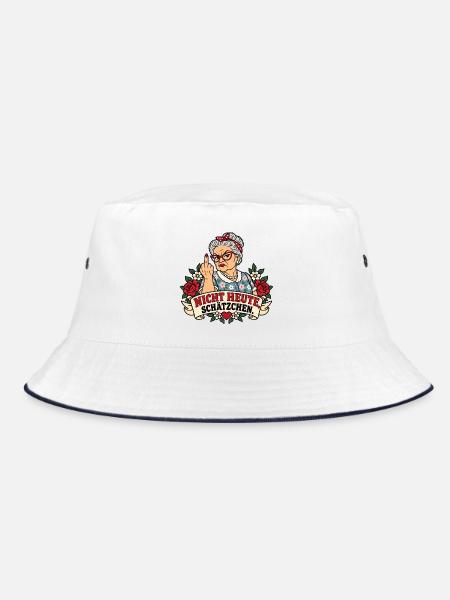 Nicht heute, Schätzchen! – Freche Oma - Bucket Hat - Weiß/Navy