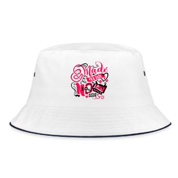 Ohne KI entwickelt - Bucket Hat - Weiß/Navy - Vorne
