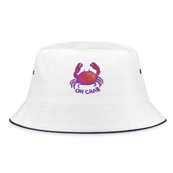 Oh Crab  - Bucket Hat - Weiß/Navy - Vorne