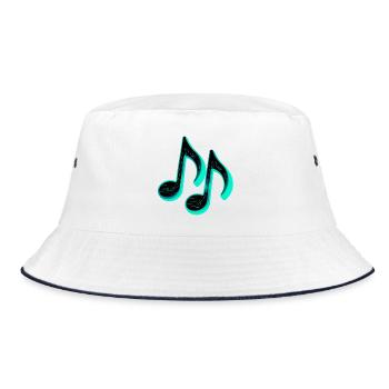 futuristische musiknoten - Bucket Hat - Weiß/Navy - Vorne