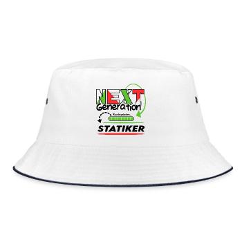 Statiker Next Generation Beruf Arbeit Mann Job - Bucket Hat - Weiß/Navy - Vorne