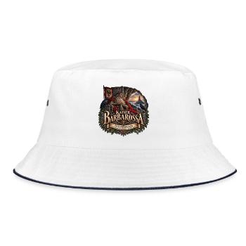 Kaiser Barbarossa – Kyffhäuser Sage - Bucket Hat - Weiß/Navy - Vorne