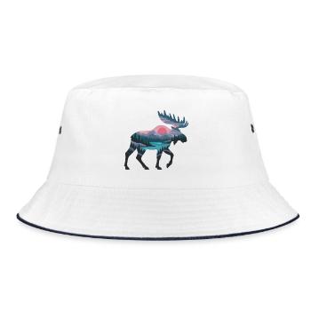 Abendmoose Panorama - Bucket Hat - Weiß/Navy - Vorne