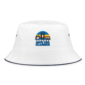 Save the Classics Kassette - Bucket Hat - Weiß/Navy - Vorne