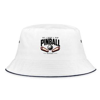 Flipper: Essen, schlafen, spielen, wiederholen - Bucket Hat - Weiß/Navy - Vorne