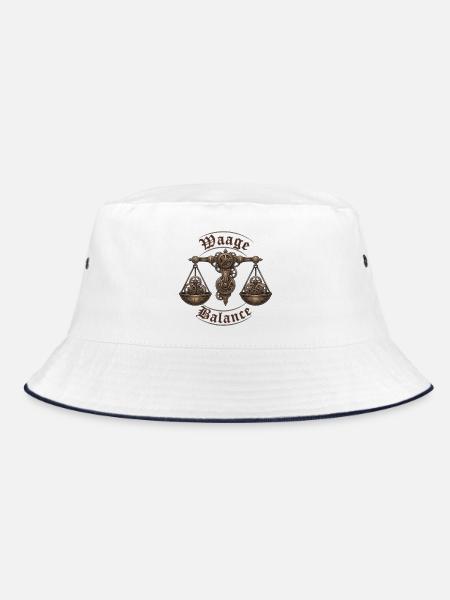 Sternzeichen Waage der Balance - Bucket Hat - Weiß/Navy