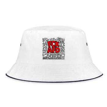 FCK AFD - Bucket Hat - Weiß/Navy - Vorne