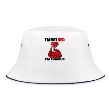 Wütende Rote Schlange – Ich bin nicht rot, ich bin wütend - Bucket Hat - Weiß/Navy - Vorne