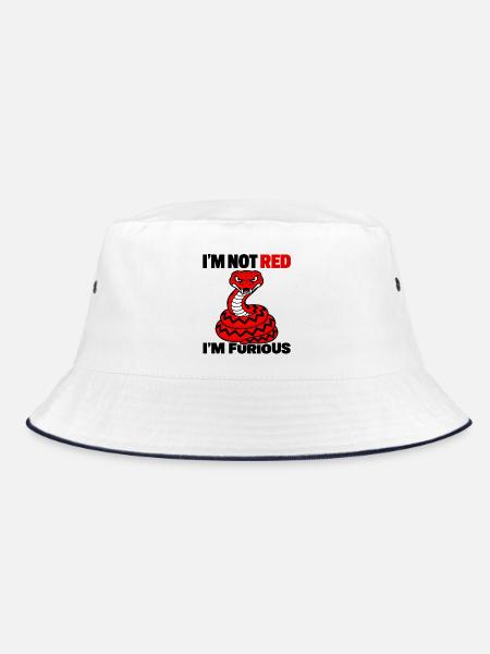 Wütende Rote Schlange – Ich bin nicht rot, ich bin wütend - Bucket Hat - Weiß/Navy