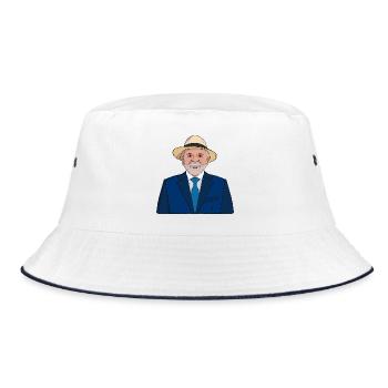 Präsident Lula da Silva Art – brasilianischer Führer - Bucket Hat - Weiß/Navy - Vorne