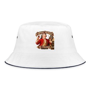 Lustiges Mozart-Geschenk – Sammeln Sie sich? Nein danke! - Bucket Hat - Weiß/Navy - Vorne
