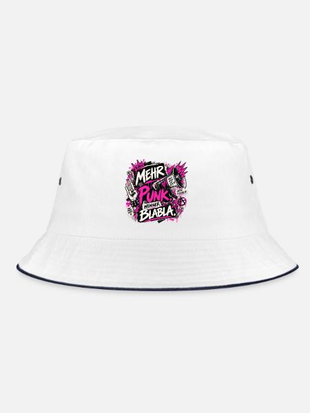Mehr Punk Weniger Blabla - Bucket Hat - Weiß/Navy