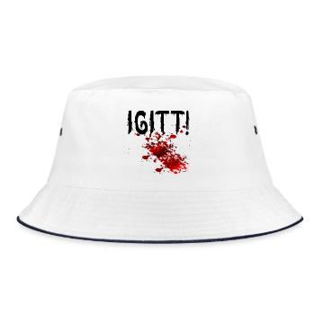 Halloween Blutflecken Igitt - Bucket Hat - Weiß/Navy - Vorne