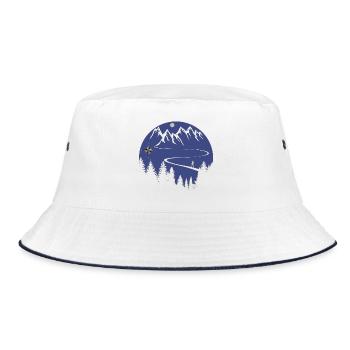 Wandern Berge - Bucket Hat - Weiß/Navy - Vorne