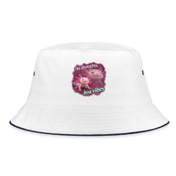 No thoughts just vibes Axolotl - Bucket Hat - Weiß/Navy - Vorne
