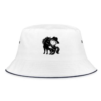 Cowboyboy-Pony - Bucket Hat - Weiß/Navy - Vorne