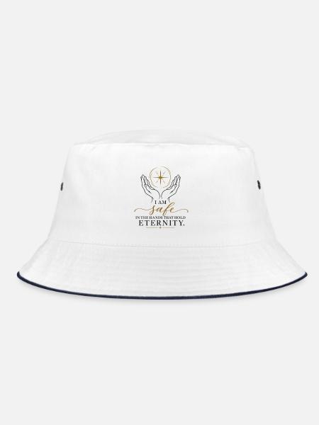 Sicher in Gottes Hand - Bucket Hat - Weiß/Navy